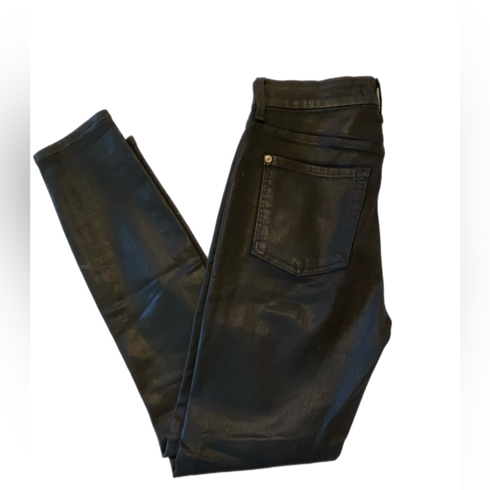 NWOT 7 FOR ALL MANKIND B(AIR) High Waisted Ankle Skinny Jean in Coated Black 27